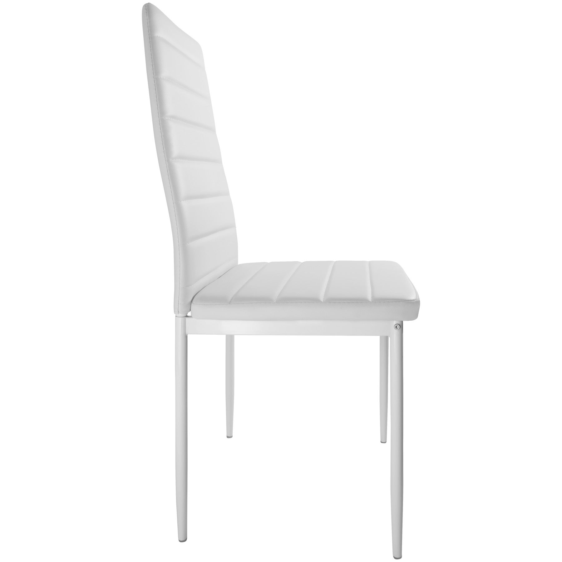 Set tavolo e 4 sedie mobili sala pranzo bianchi 4+1 in acciaio con seduta imbottita e rivestimento in ecopelle TECTAKE - 5