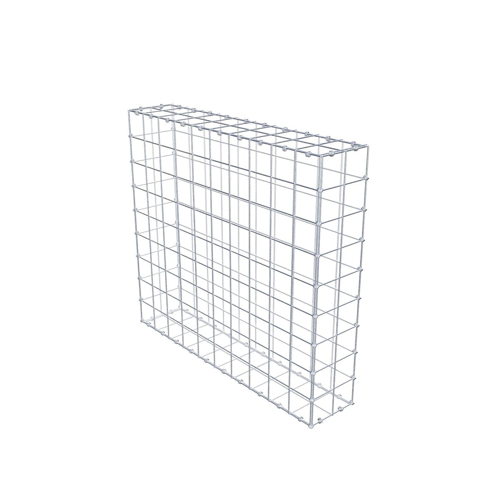 Gabion 100 cm x 90 cm x 20 cm (dł. x wys. x gł.), rozmiar oczka 10 x 10 cm, pierścień spiralny