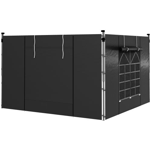 Mojawo Set 2 Pannelli Laterali Per Gazebo 300x300 Cm: Con Finestra E Senza, Impermeabili E UV Resistenti (Rosso)