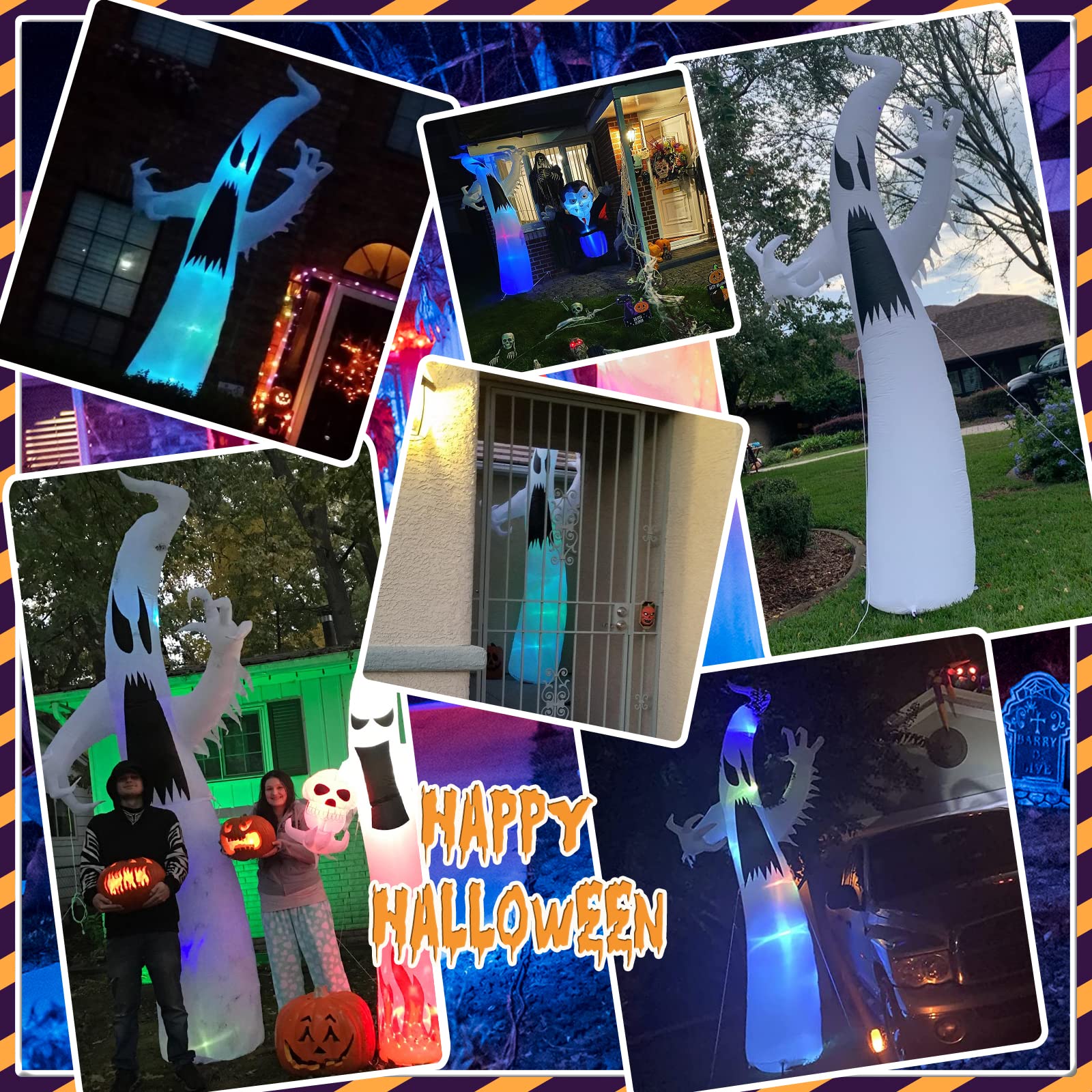 Decorazione Gonfiabile Alieno Per Halloween - 2,3 Metri Con Luci LED Incorporate - Per Esterni E Giardino