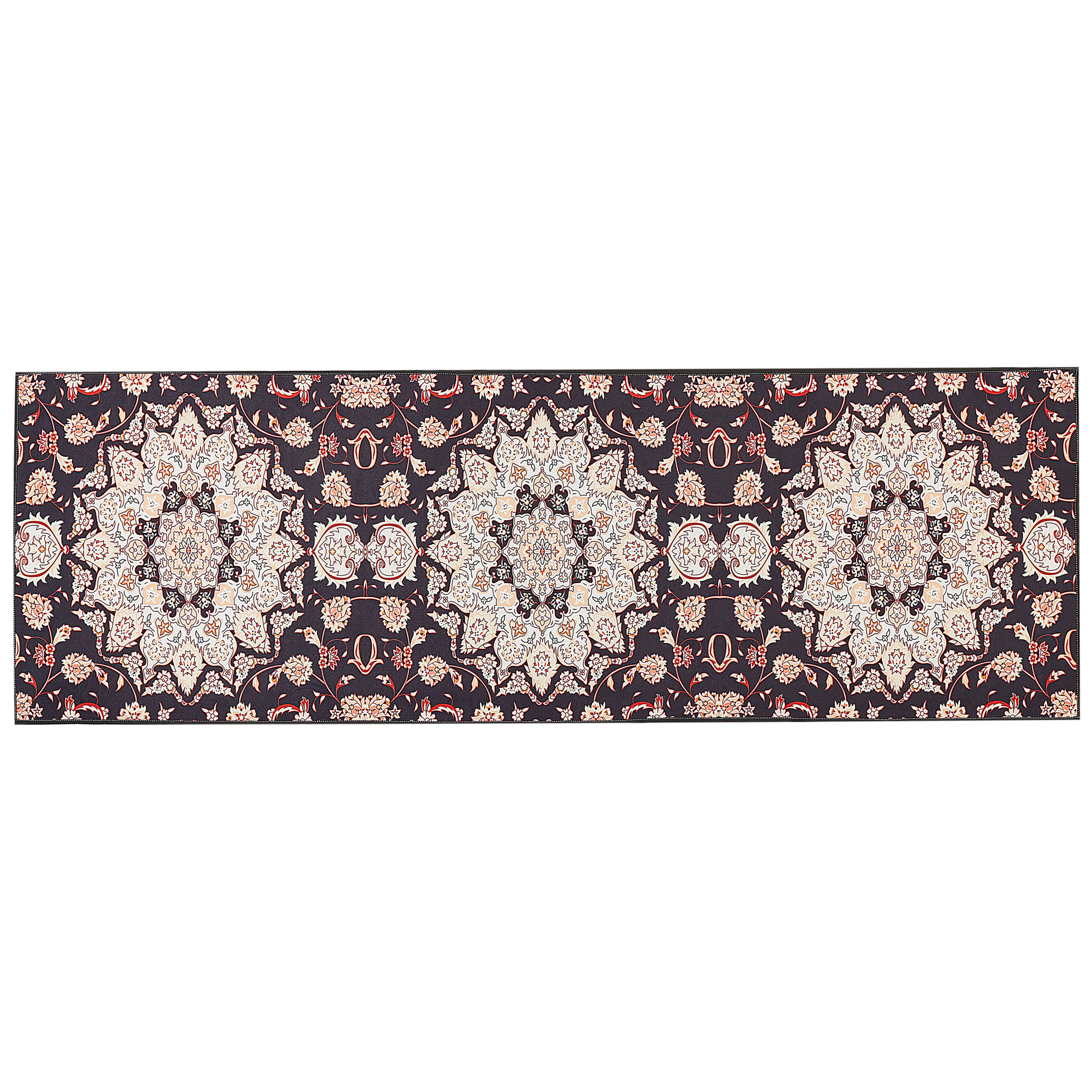 Beliani alfombra negra y beige 80 x 240 cm aritas