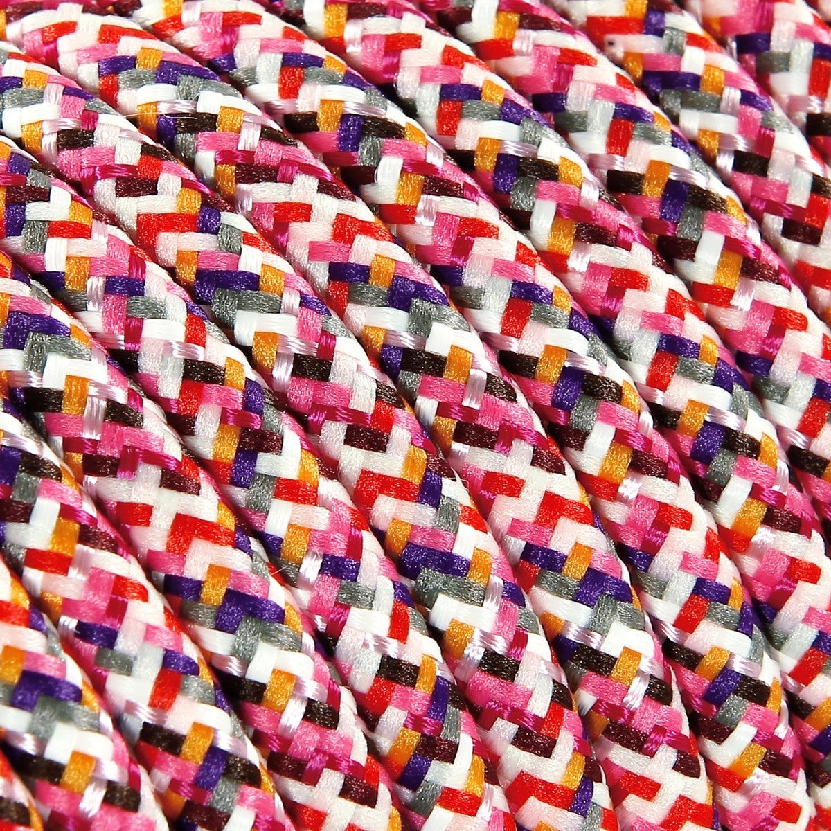 DRESS - Cable Textile Rond 2X0,75 4 mt TO300 PIXEL FUCHSIA | Leroy Merlin