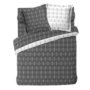 Couverture Bicomposante 180x220 Couvre Lit Flanelle Et Velours 220x240 Cm HIMALAYA Anthracite, Par Soleil D' Ocre - Maison Couvre Lit Flanelle Velours