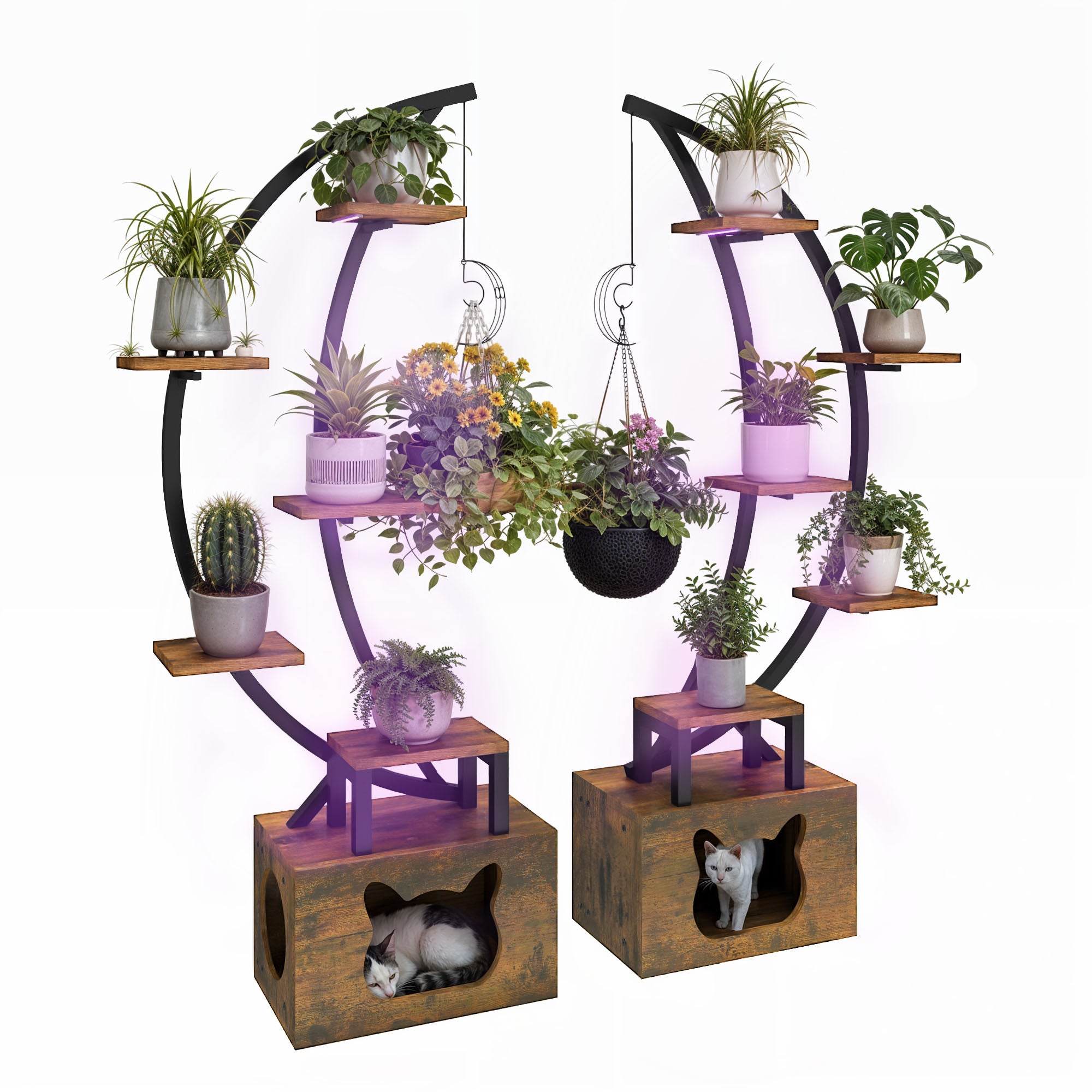 Étagère à Plantes Avec Lumières LED De Croissance - 8 Niveaux Symétriques, Minuterie, Pour Intérieur/extérieur