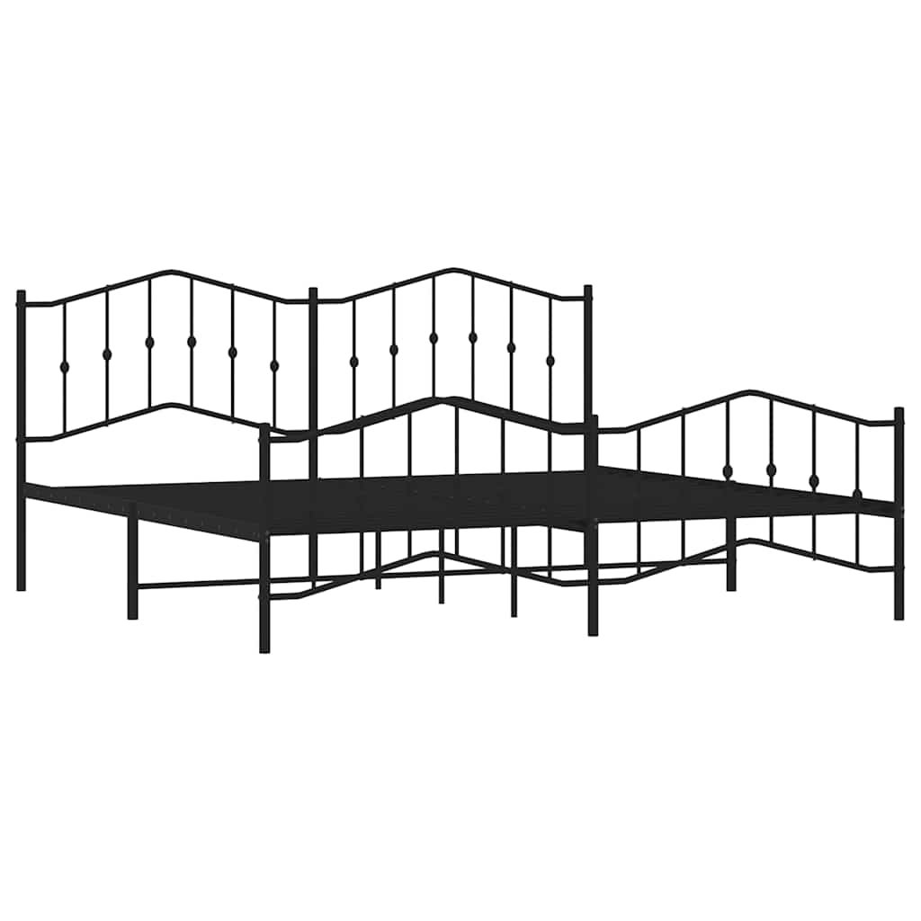 Estructura cama sin colchón con estribo metal negro 193x203 cm vidaXL - 5