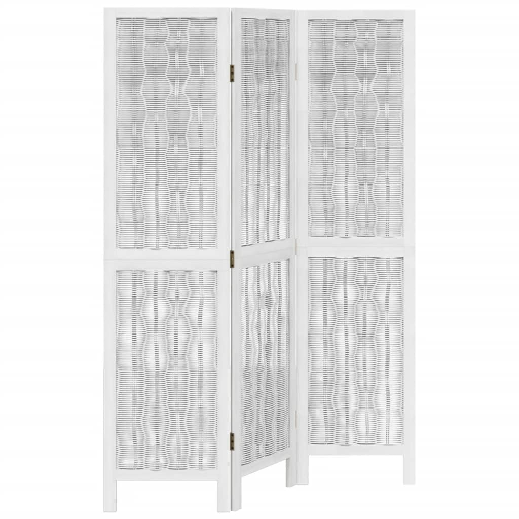 Biombo separador de 3 paneles | biombo divisor | paravientos madera maciza paulownia blanco cfw50347