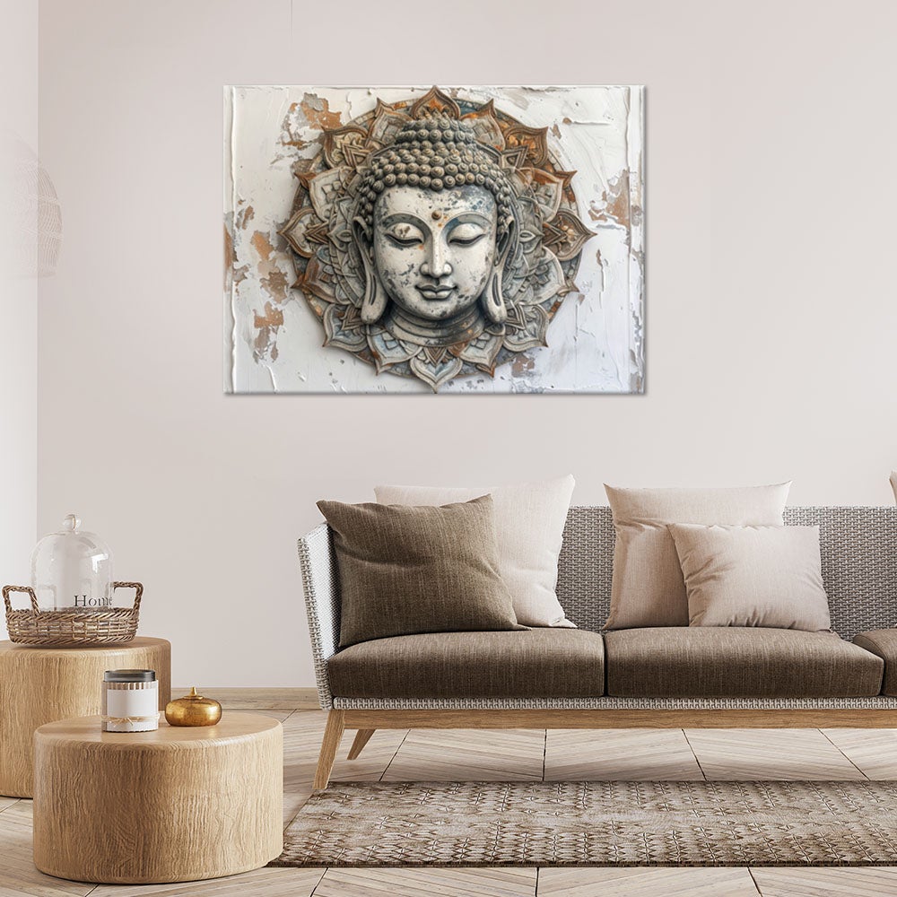 Obraz do salonu sypialni biura, Mandala Budda Zen Spa w stylu vintage 120x80 - 2