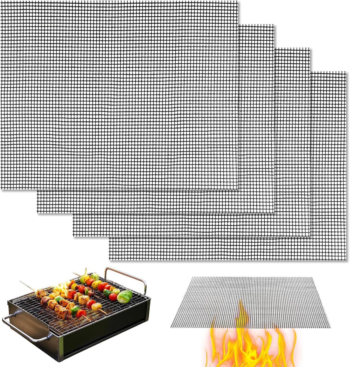 4 Pièces Tapis de Cuisson Barbecue 40×30 cm, Tapis Cuisson Barbecue — free download
