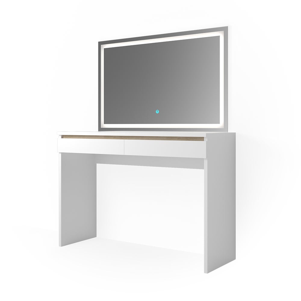 Vicco Stół Madalitional Emma, Biały, 120 cm z lustrem LED