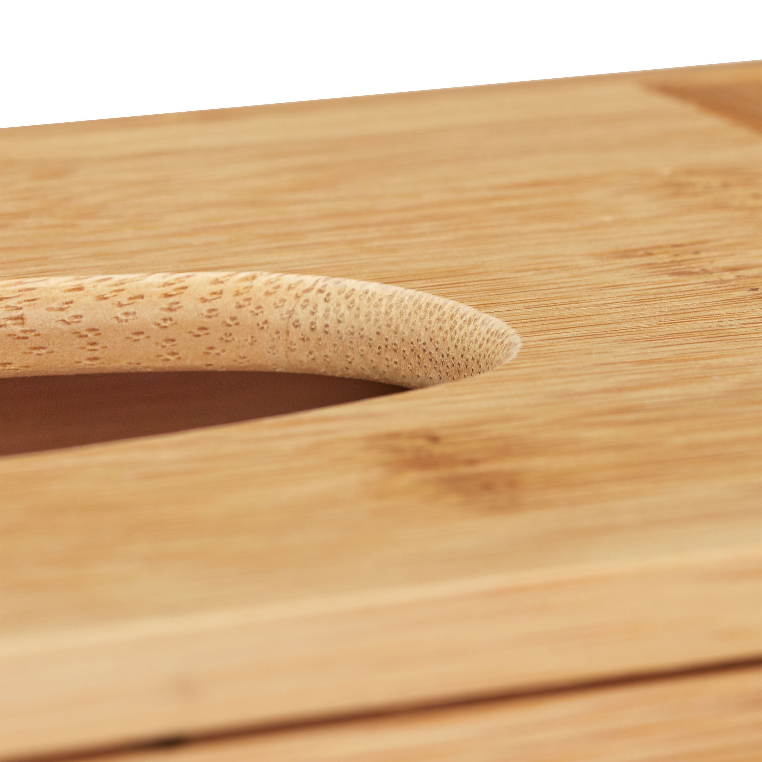 Distributeur de mouchoir avec couvercle, salle de bain, 2 compartiments, bambou, 9 x 30,5 x 14,5 cm, naturel, Relaxdays - 6