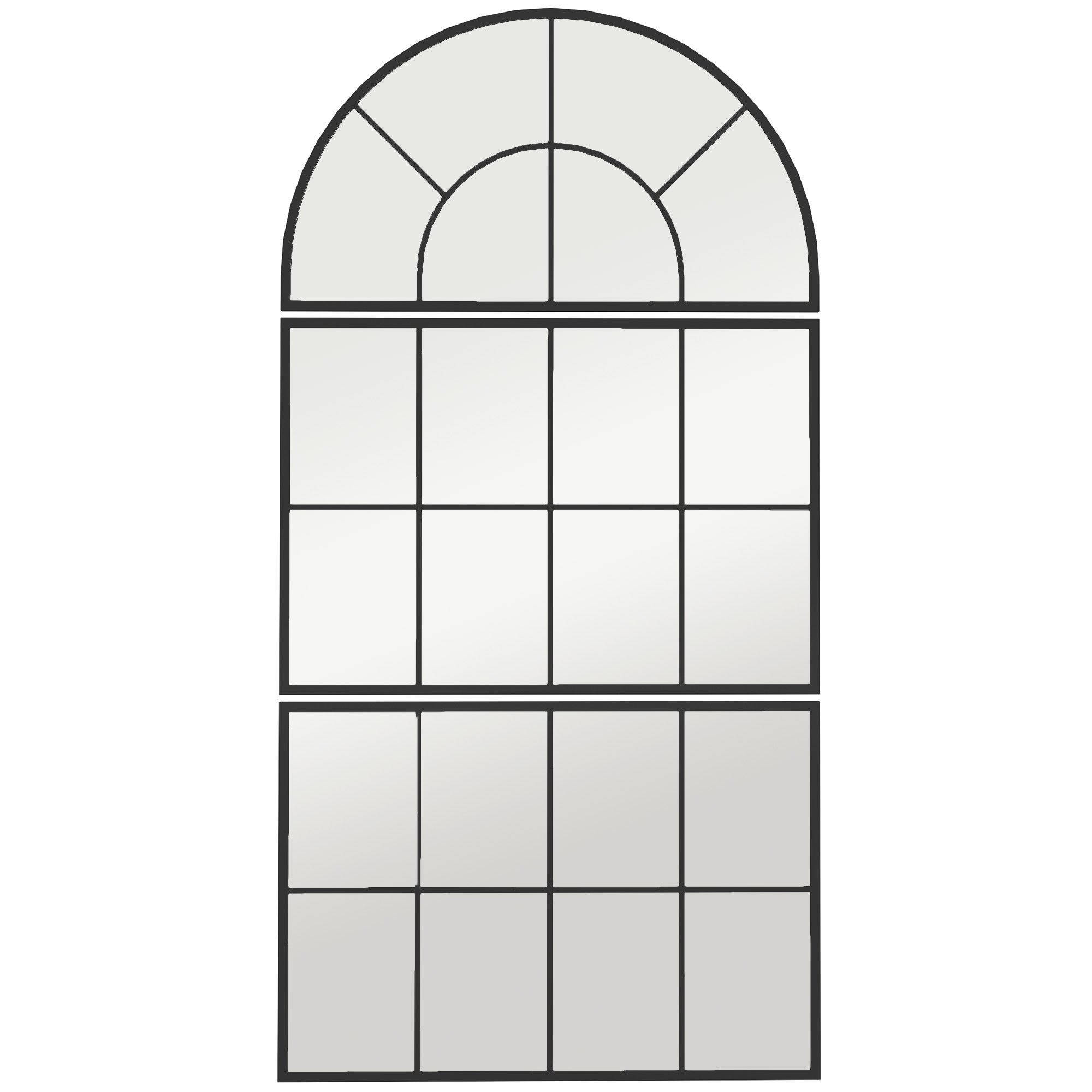 Specchio Da Parete Ad Arco 180x81 Cm – Cornice In Ferro, Design Retrò Per Ingresso E Soggiorno