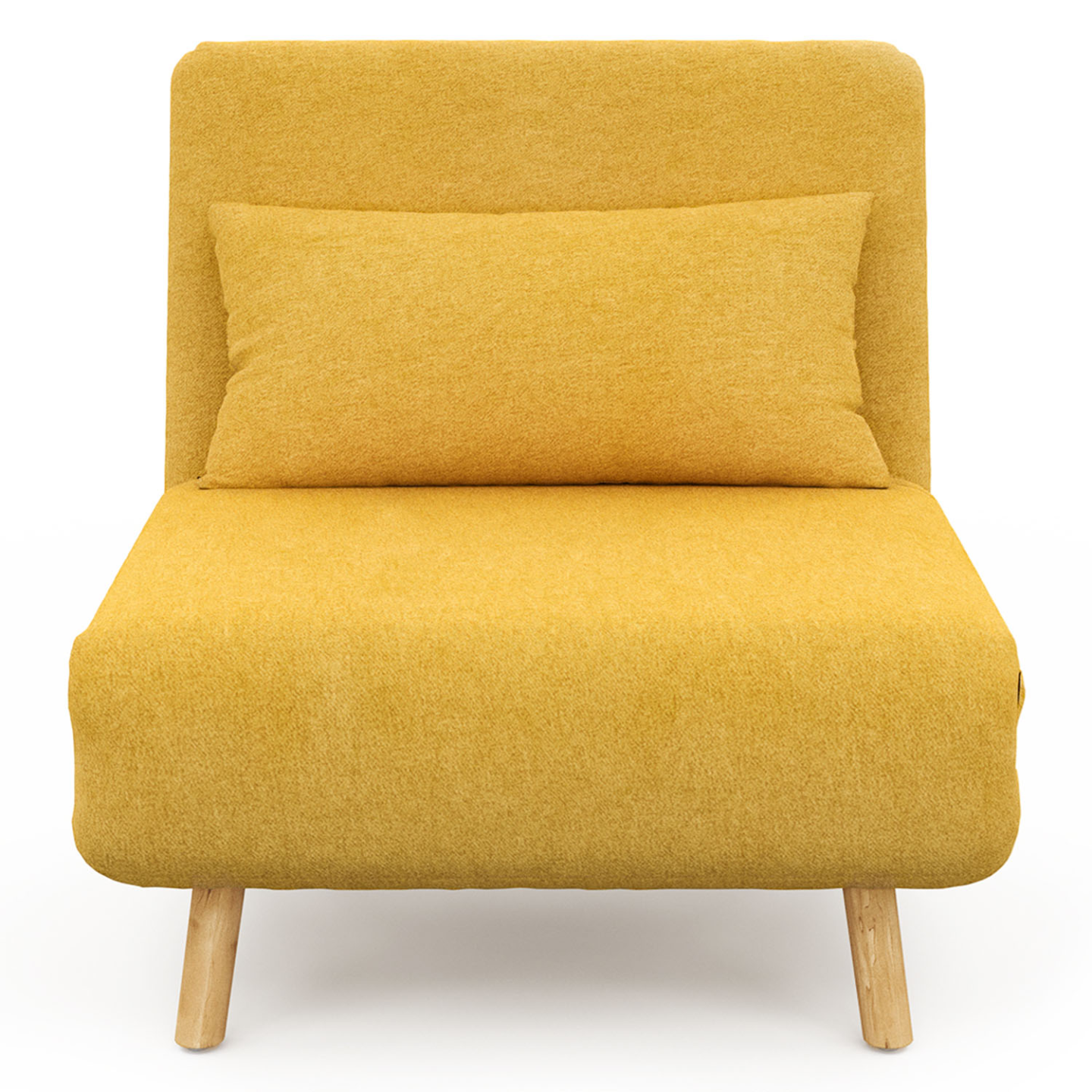 Fauteuil convertible ROMEO lit d'appoint 1 place 80x190 cm tissu jaune - 4