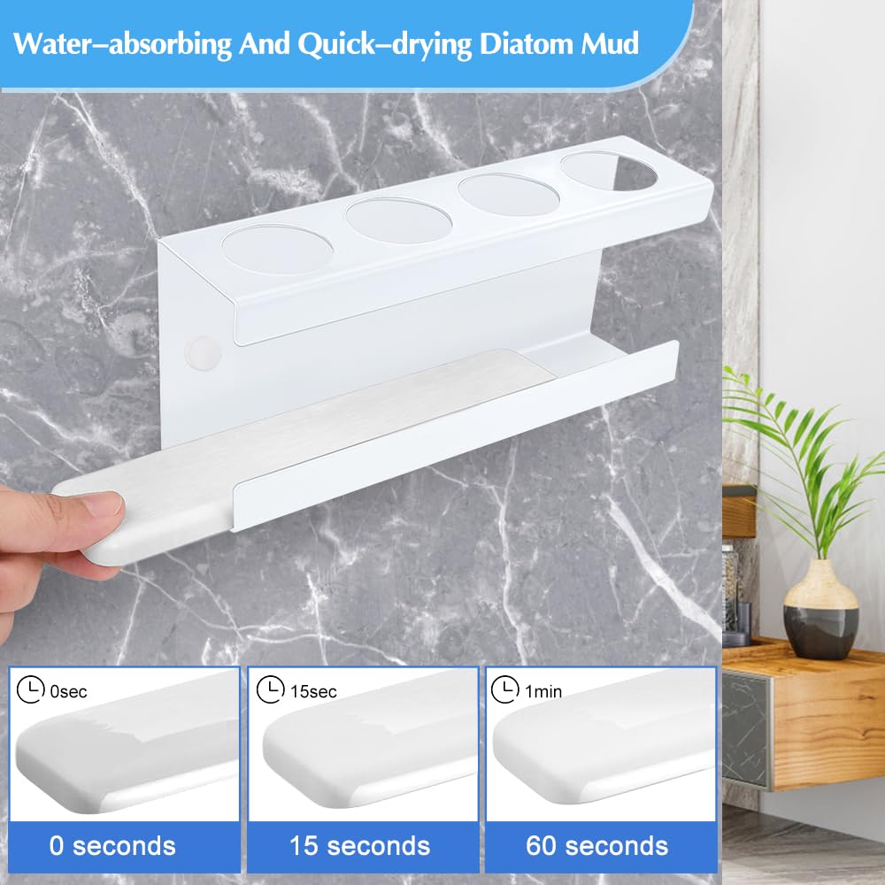 Porte Brosse à Dents Electrique 4 Trous, Support Brosse à Dent Électrique Mural, Porte Brosse à Dent Hygié, Rangement Brosse à Dent Inox - 8