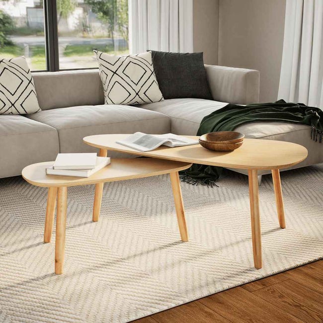 Set Di 2 Tavolini Da Caffè Impilabili Dal Design Industriale In Legno Ingegnerizzato Di Rovere E Ferro Dec040505 88954424 Set Di 2 Tavolini Da Caffè Impilabili Dal Design Industriale In Legno Ingegnerizzato Di Rovere E Ferro Dec040505 88954424