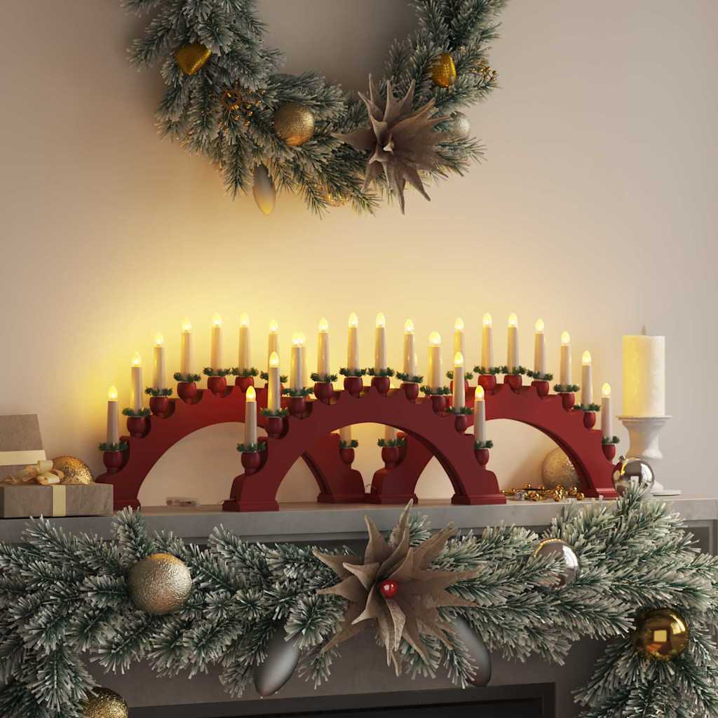 Arche De Bougies LED Noël VidaXL - 3 Arches En Pin Massif, 10 Bougies Blanches Chaudes, Alimentation Piles - 8