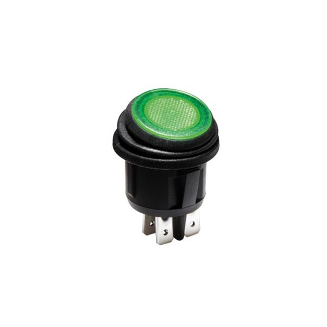 Interrupteur à Bascule étanche éclairé DPST 20A 250V - Rouge/vert - Connexion Rapide - Neuf