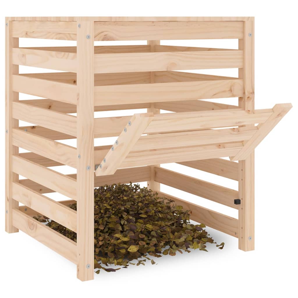 vidaXL Composteur 63,5x63,5x77,5 cm Bois massif de pin - 4