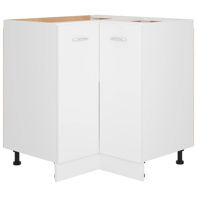 Armario esquinero bajo de cocina - Módulo cocina blanco, 75,5 x 75,5 x 81,5 cm, madera de ingeniería