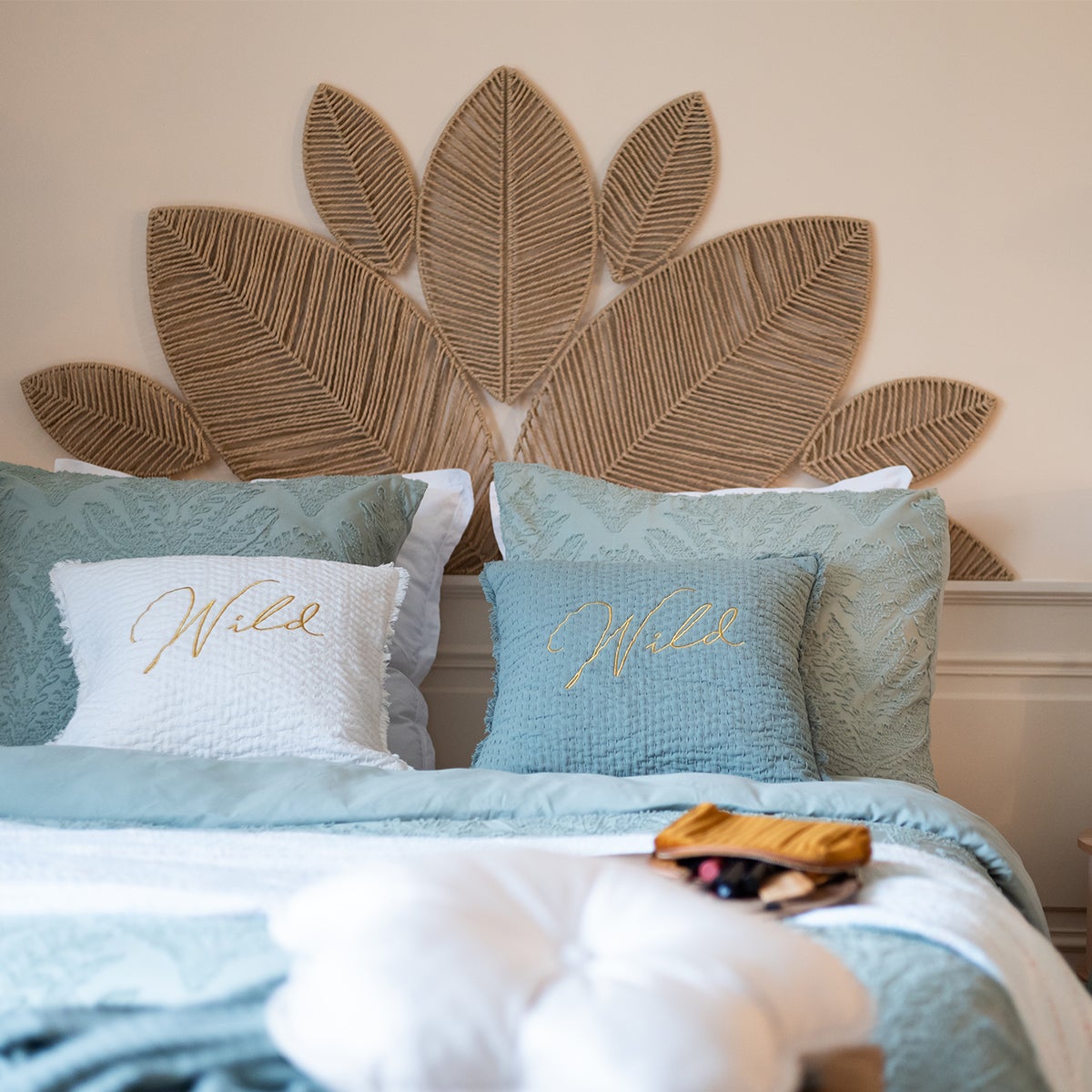 Déco murale en Papier Tressé Feuilles MEERA, 160x80cm, Atmosphera Créateur d'Intérieur - 5