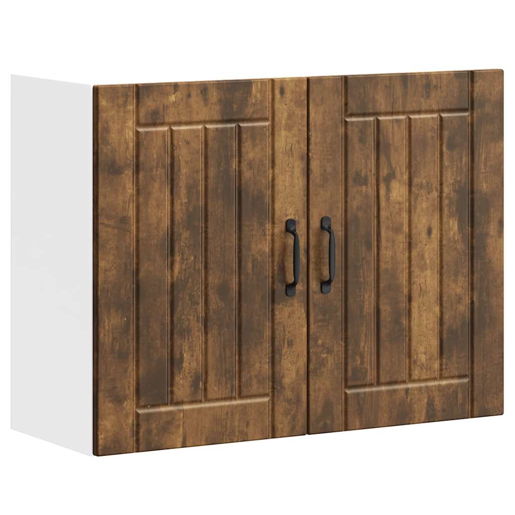Armoire Murale De Cuisine Lucca - Bois D'Ingénierie Noir - Portes Verre - 60x31x40 Cm
