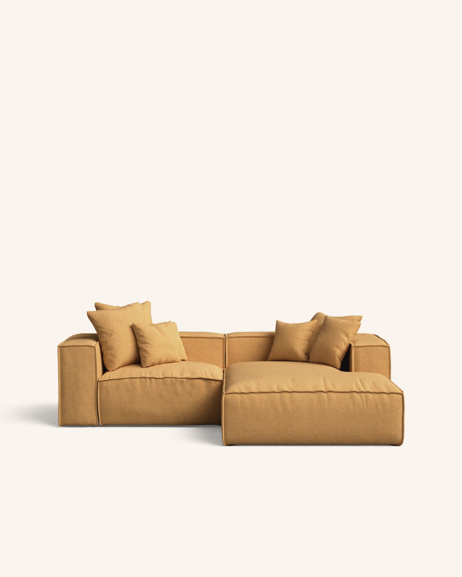 Enfia sofá chaise longue derecho mostaza 264 x 190 cm hannun