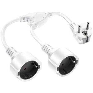 Double Fiche Pour Prise, Rallonge Courte Avec 2 Prises, Adaptateur De Prise 2 Prises 16 A 250 V Prise Multiple Ip20 Pour La Maison Le Bureau La Cuisine Blanc 92452174