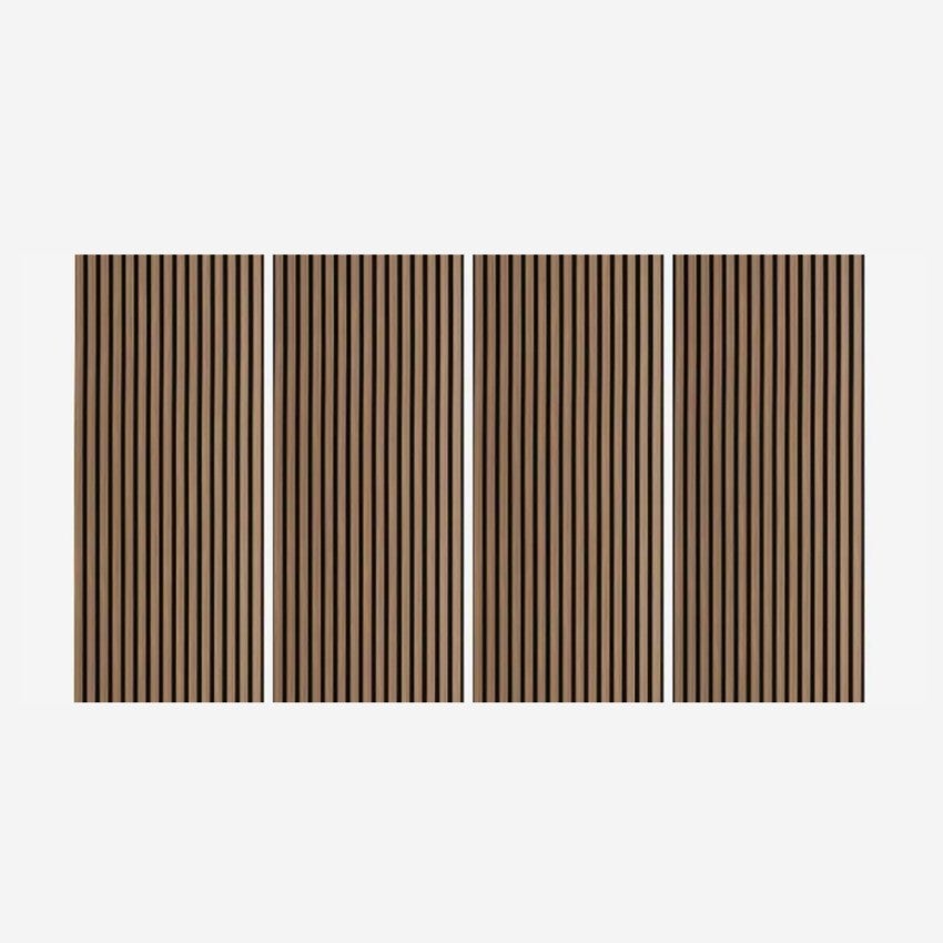 4 x pannello fonoassorbente 120x60cm murale decorativo legno Noce Scuro ...