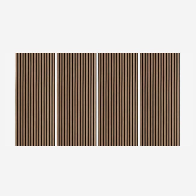 4 x pannello fonoassorbente 120x60cm murale decorativo legno Noce Scuro ...