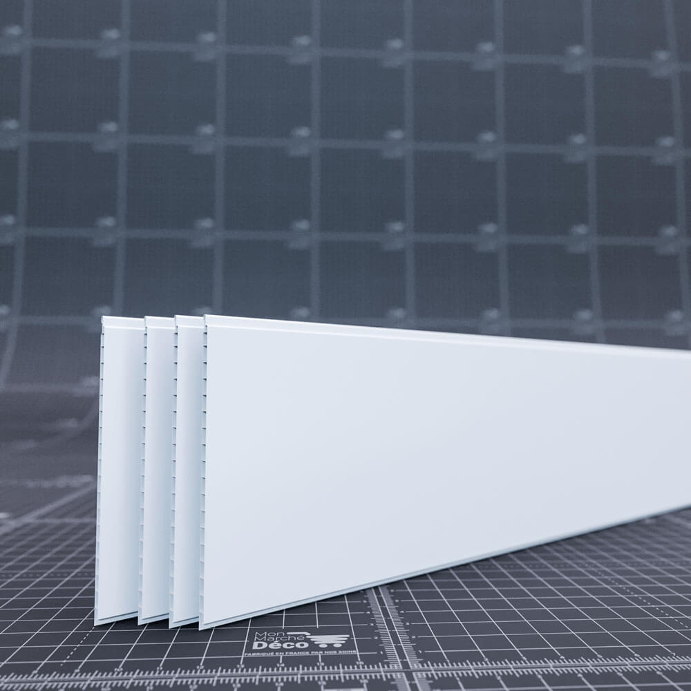 Lambris PVC 250 mm - Lot de 4 Lames - Blanc - 5
