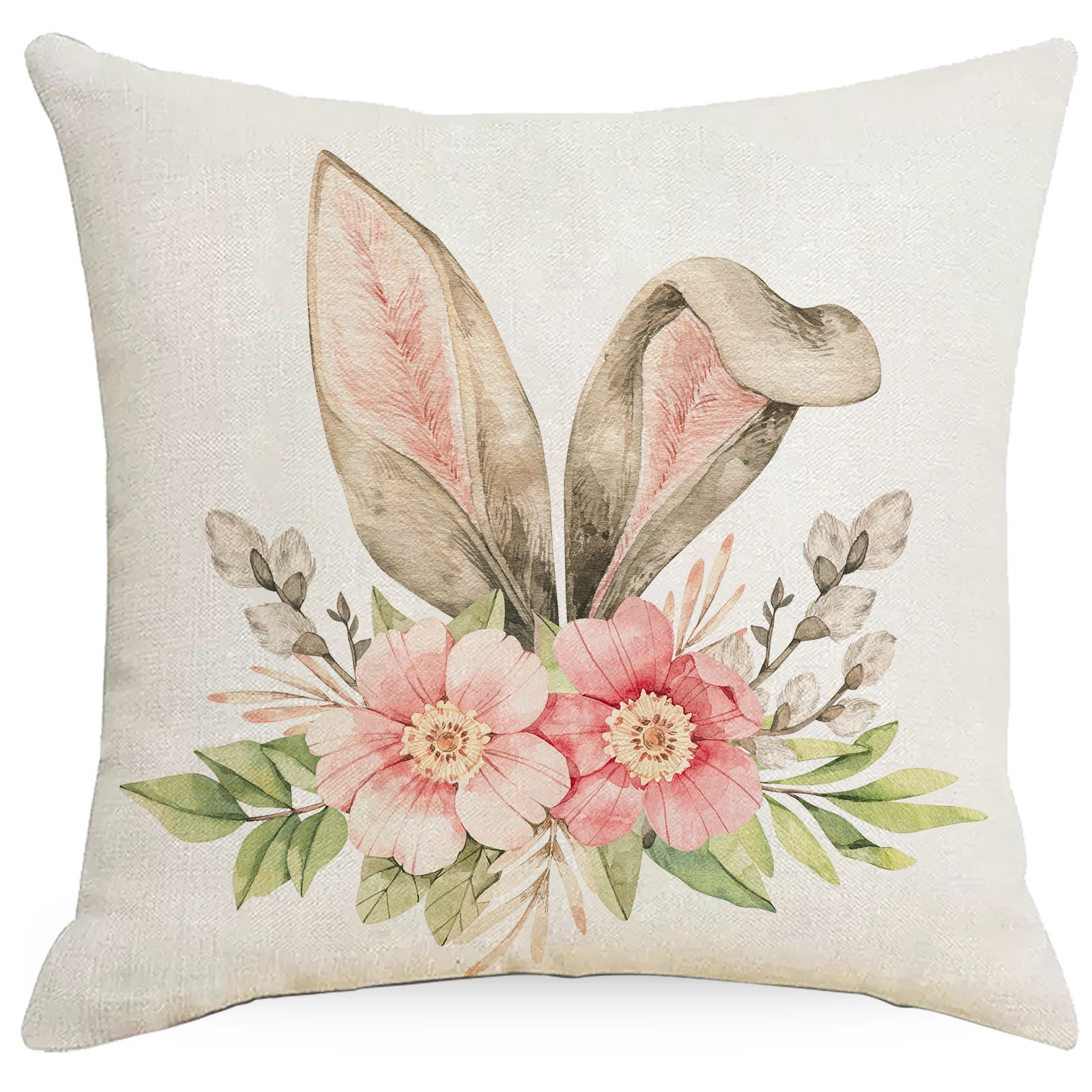 Lot de 4 Housse de Coussin, Housse Coussin 45x45cm Housses de Coussin Taie d'oreiller Décoratif Canapé pour Chambre, Canapé, Chaise, Lit,Jardin(Lapin - 2