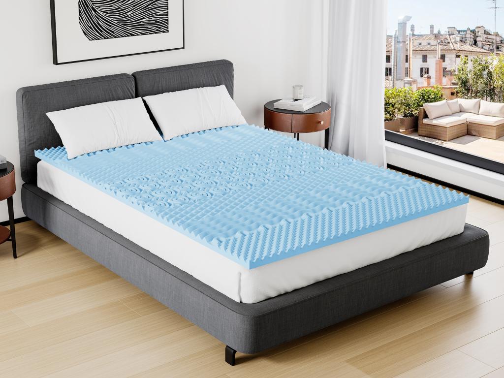 Surmatelas 160x200 haut de 10 cm, en memoryfoam, déhoussable, tissu