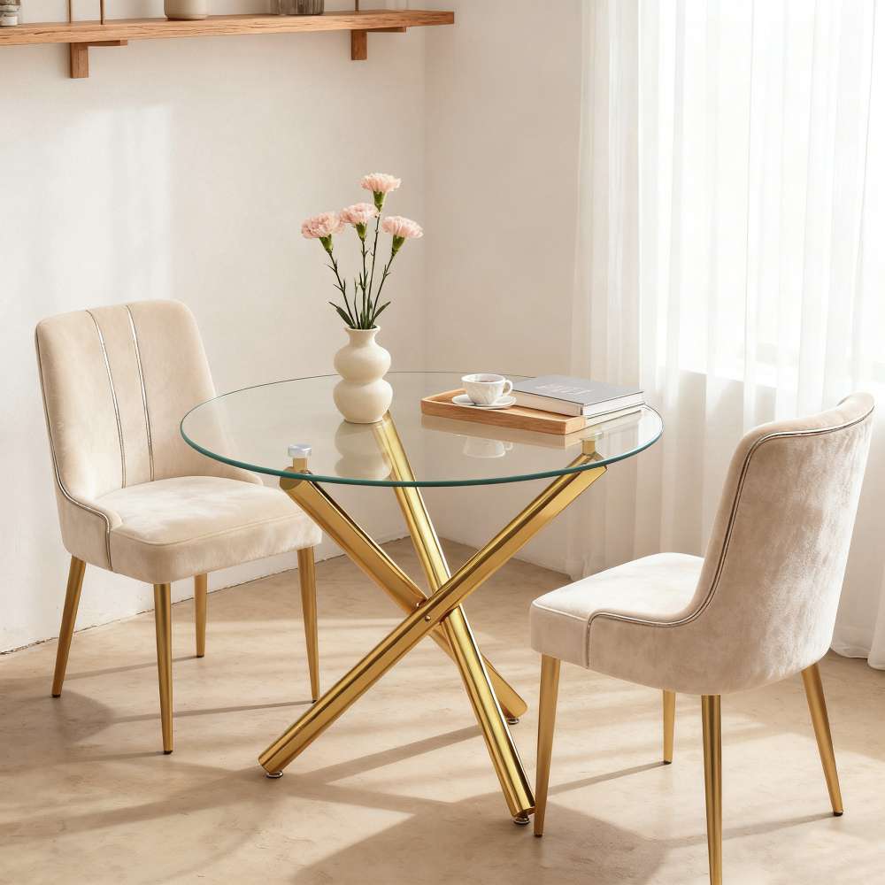 Table ronde moderne minimaliste, design compact pour petits espaces, 80 ...