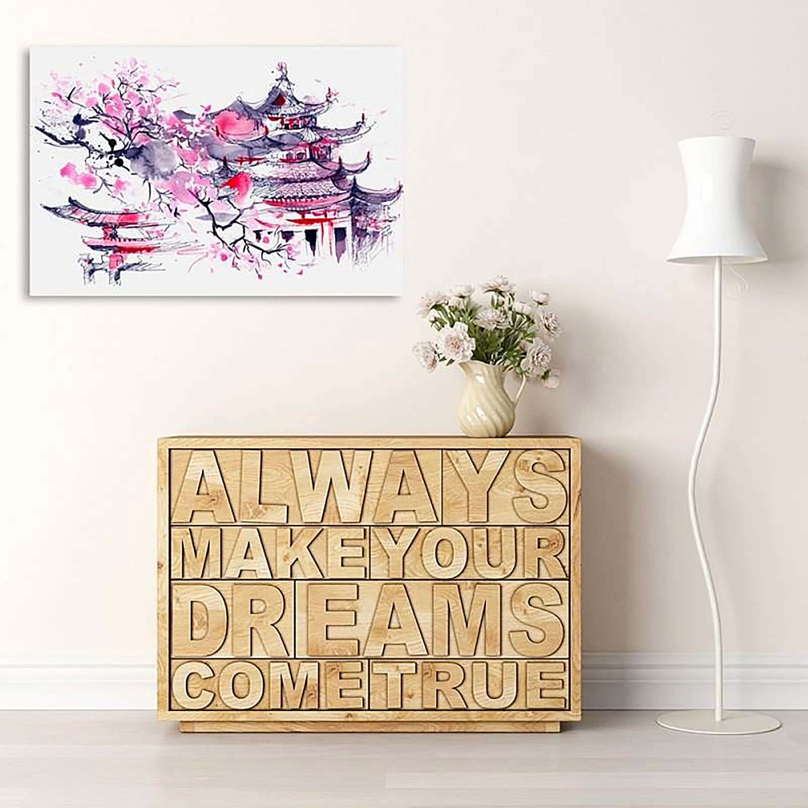 Tableau bois paysage japonais - 70 x 50 cm - 4