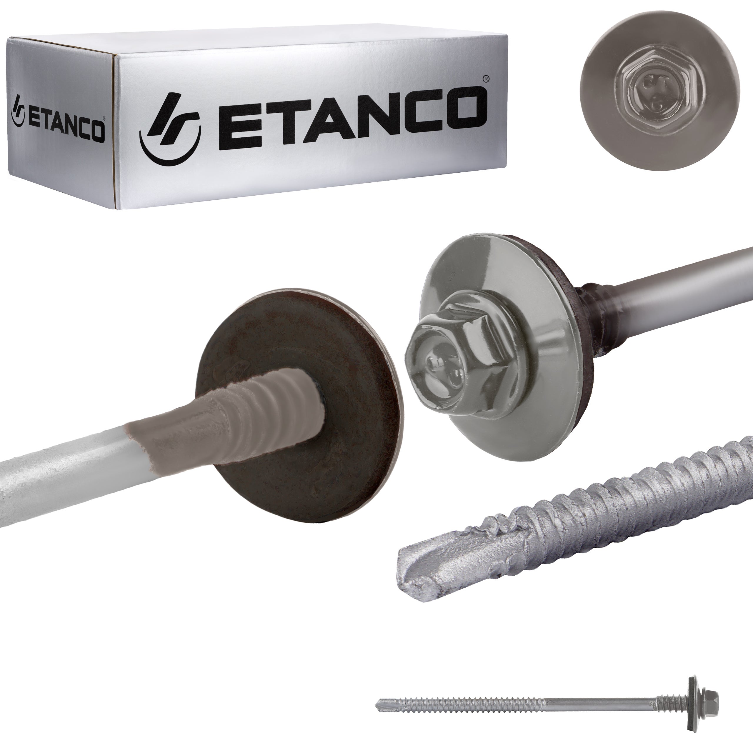 Wkręty do płyty warstwowej Etanco GTR6 5,5/6,3x110 mm RAL 9007 100szt