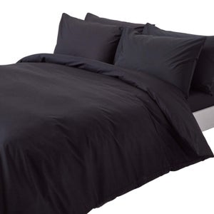 Housse De Couette Satin Coton égyptien - Parure De Lit 200x200 Cm + 2 Taies - Percale 330 Fils - Blanc