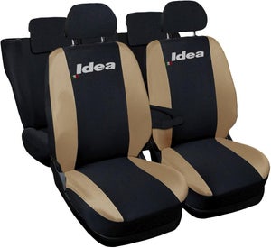 Coprisedili Auto Per Karl - Set Completo Anteriore/Posteriore, Nero-Grigio, Made In Italy - Foto 2