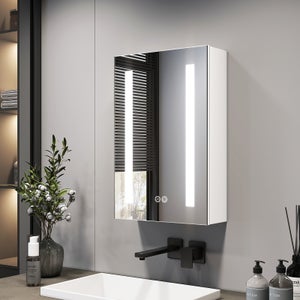 Armadietto Specchio Bagno Con Luci LED | 3 Ante E Presa Elettrica Incorporata