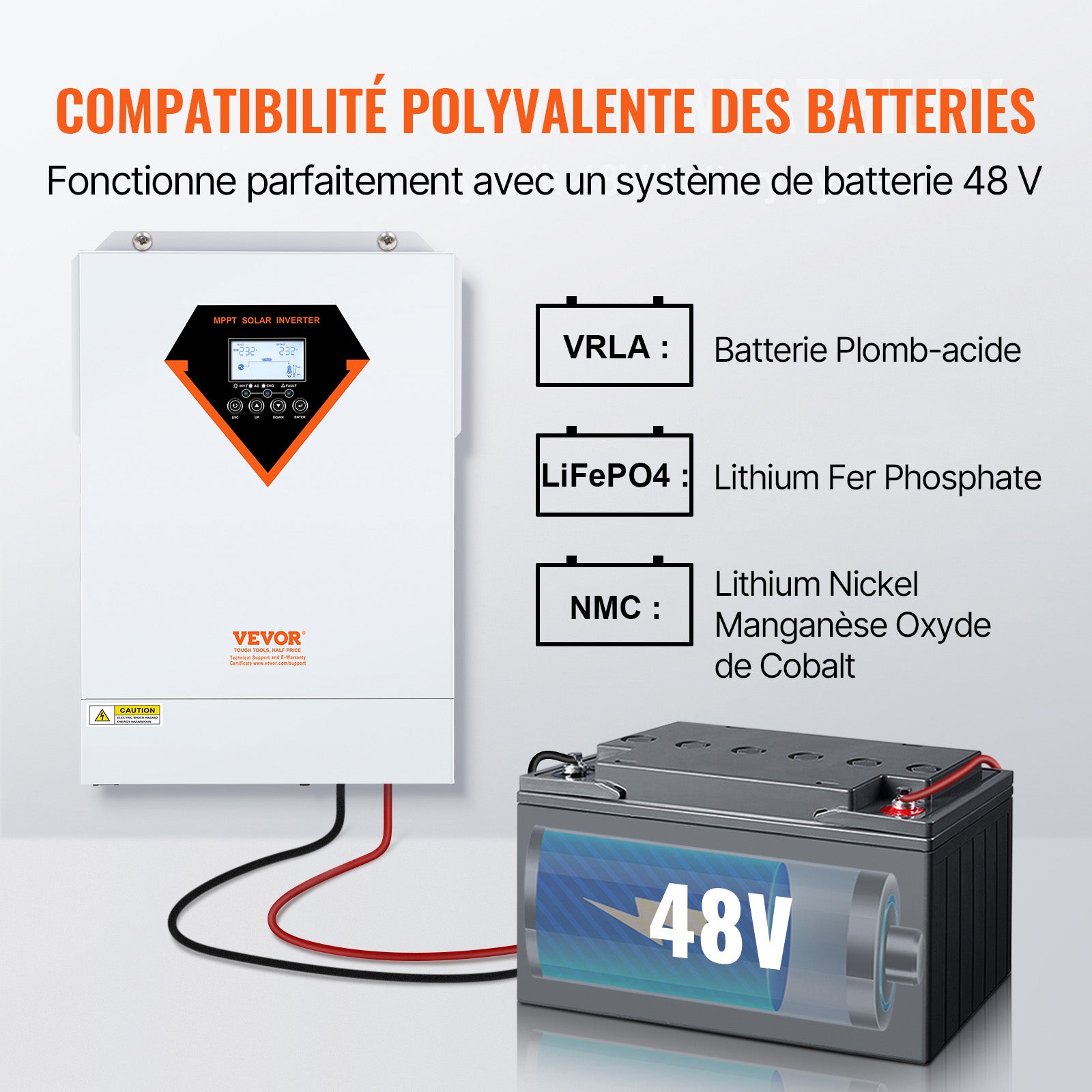 5500W onduleur solaire hybride, onde sinusoïdale pure hors réseau, 230V AC, contrôleur de charge solaire MPPT 100A intégré, charge hybride SucceBuy - 5