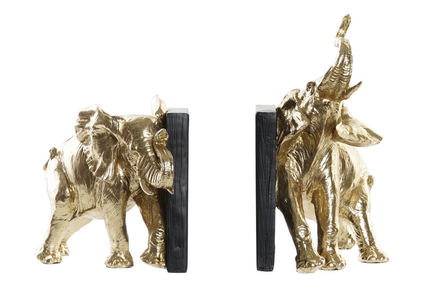 Serre Livre Original Rhinocéros En Résine Doré Flaviel