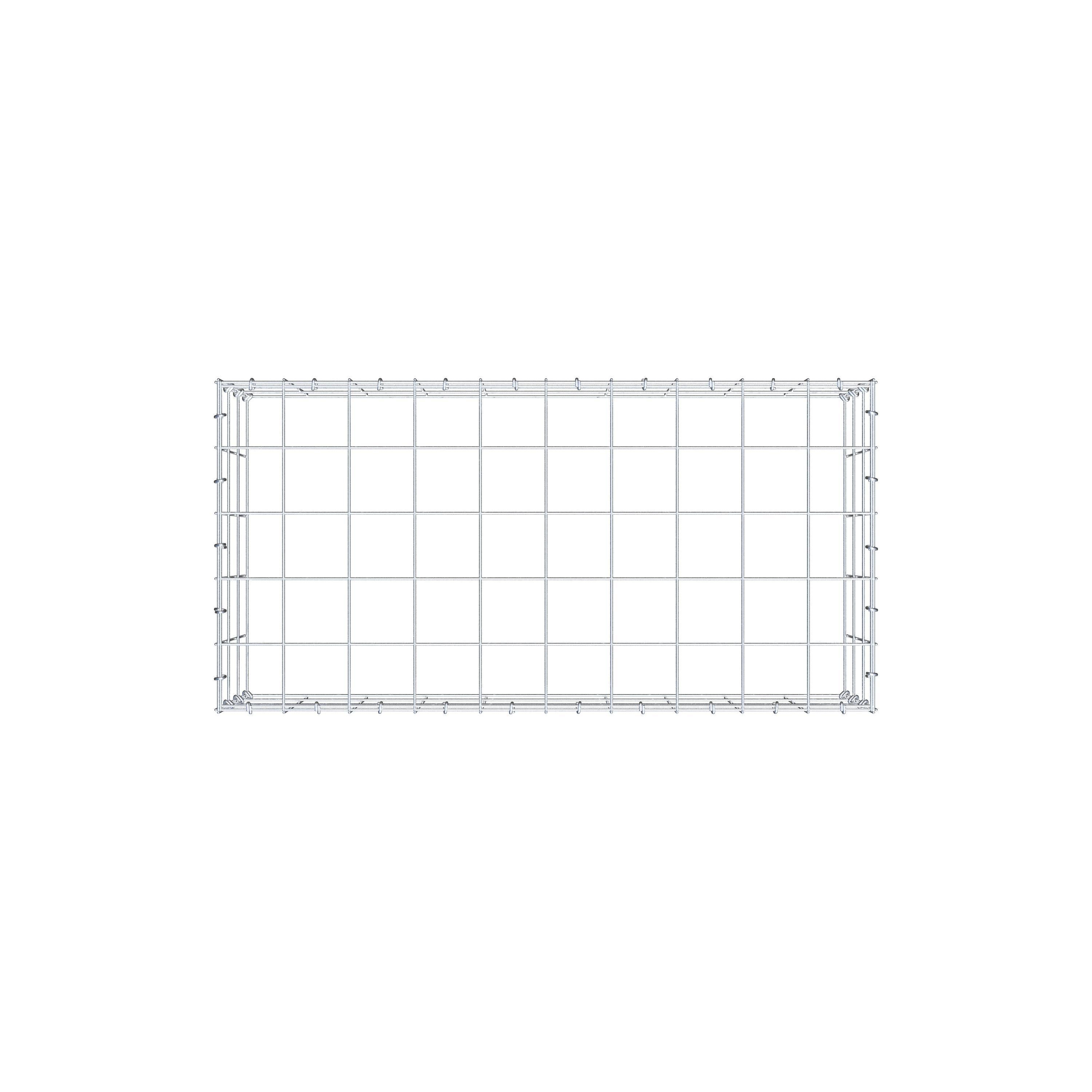 Gavión para apilar en acero galvanizado 100x30x50cm (LxAxP), malla 10 x 10cm, Anillo en C, sin rejilla inferior - 9