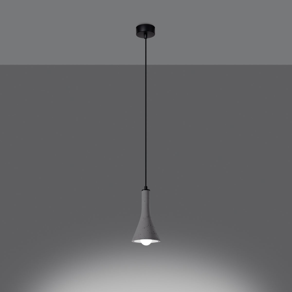 Lampa wisząca LUM 1 beton LED 3000K - 12x12x125cm Sollux