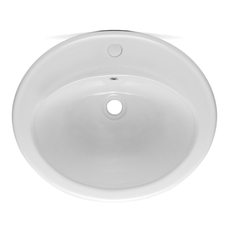 Vasque à encastrer Multi 55 x 47,5 cm en céramique, 1 trou robinet centré, blanc (1690NEW) - 3