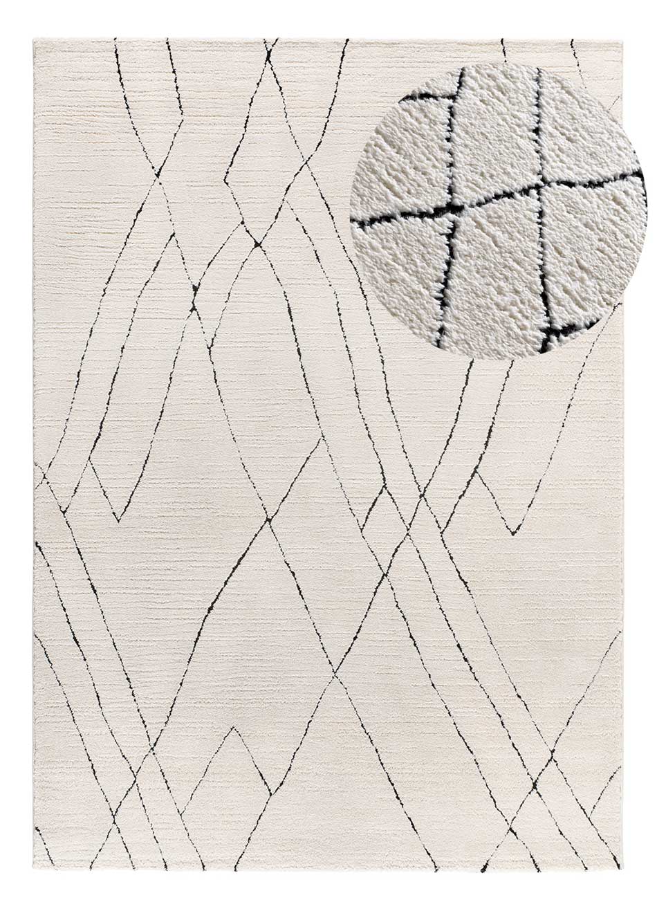 Alfombra interior blanco rectangular 120 x 170 cm TURIN bereber con relieve - ATTICGO - 2
