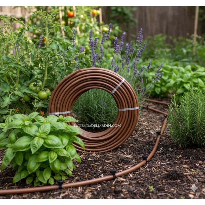 Tuyau d'arrosage goutte à goutte 16mm à 33 cm marron, 25 mètres, Suinga - 2
