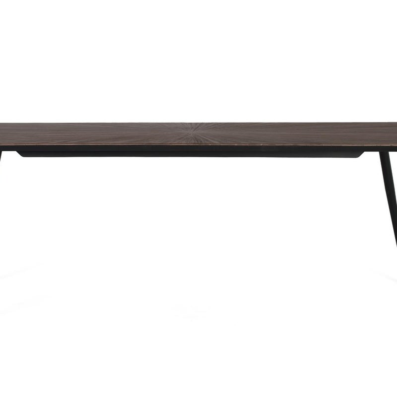 Stół żłóbkowy z prostokątnym blatem w kolorze tekowym 220 cm