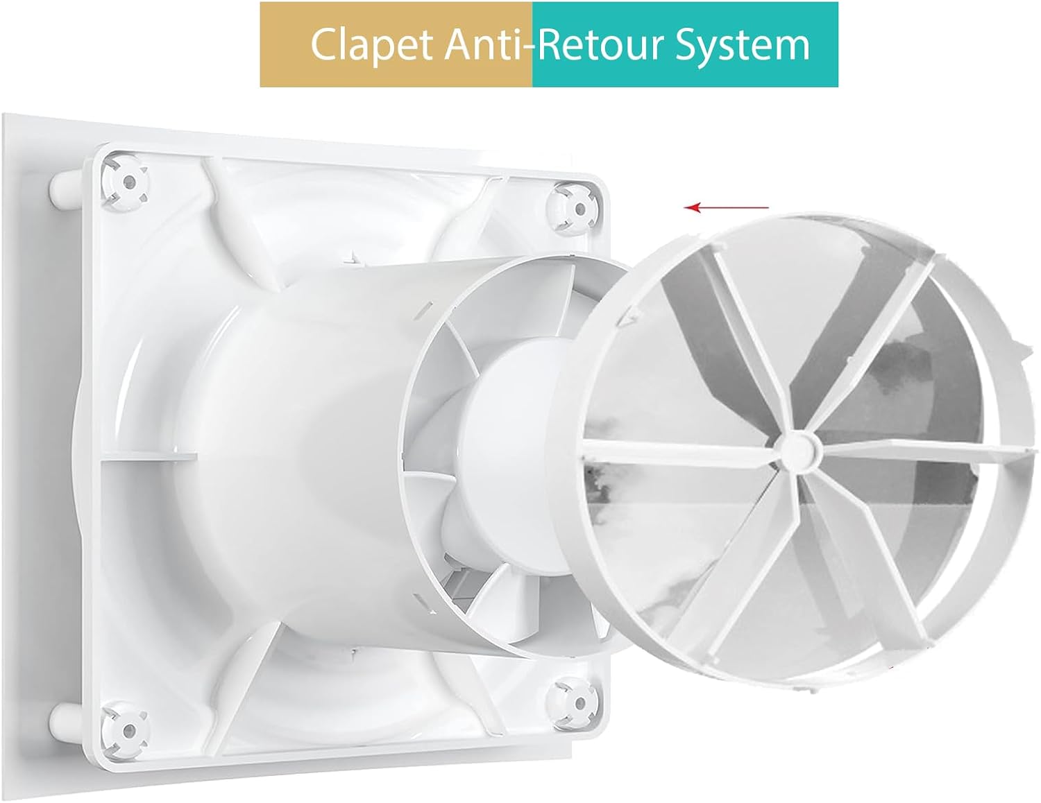 AB-C 100 mm Ventilateur, VMC, Extracteur d'Air avec Clapet Anti-Retour, Faible Consommation d'énergie,pour Salle de Bain,Cuisine,Bureau,WC - 4