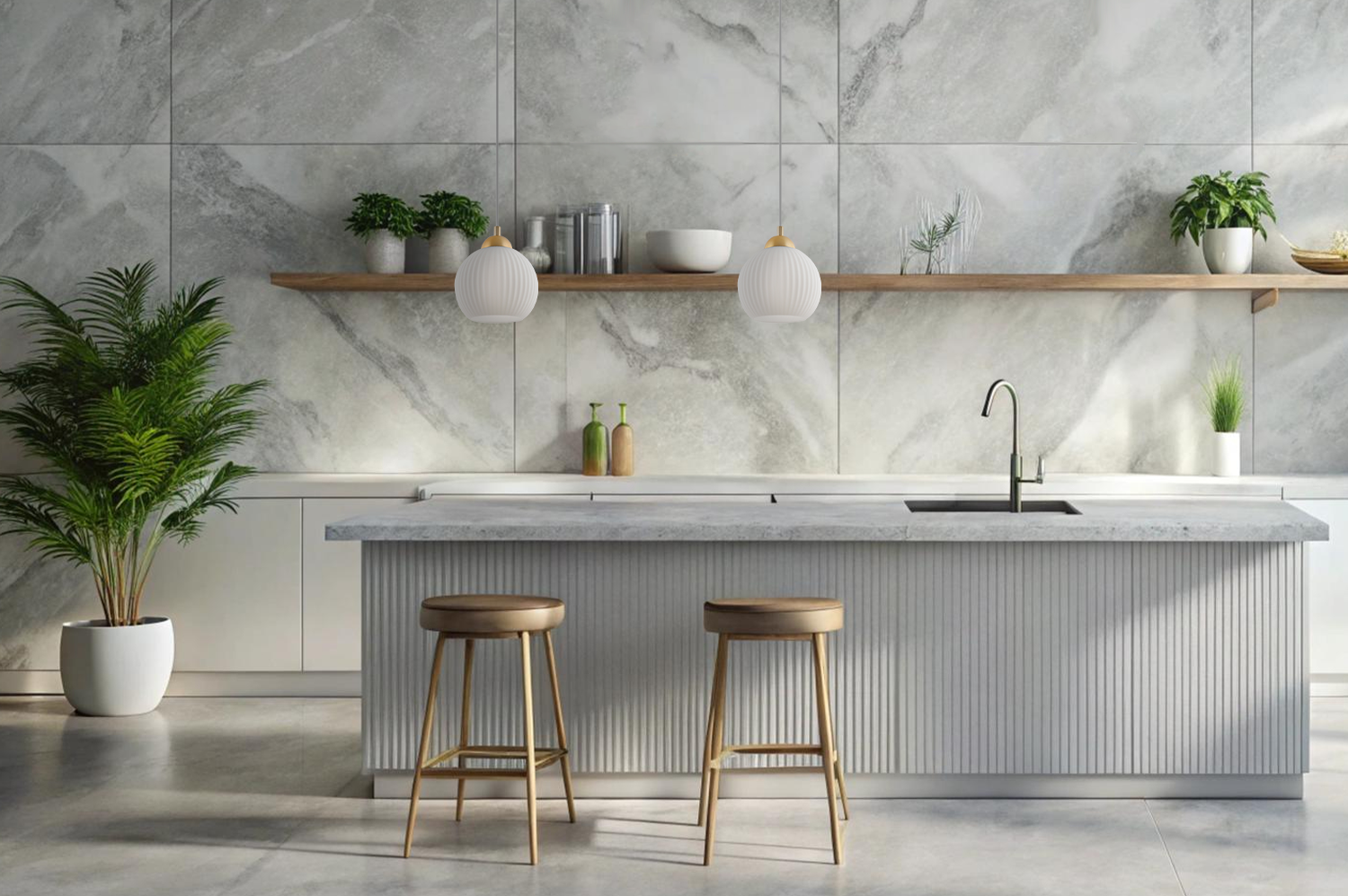 Lampa sufitowa wisząca Riffle loft 1xE27 klosz kula złota/biała Light Home LH - 3