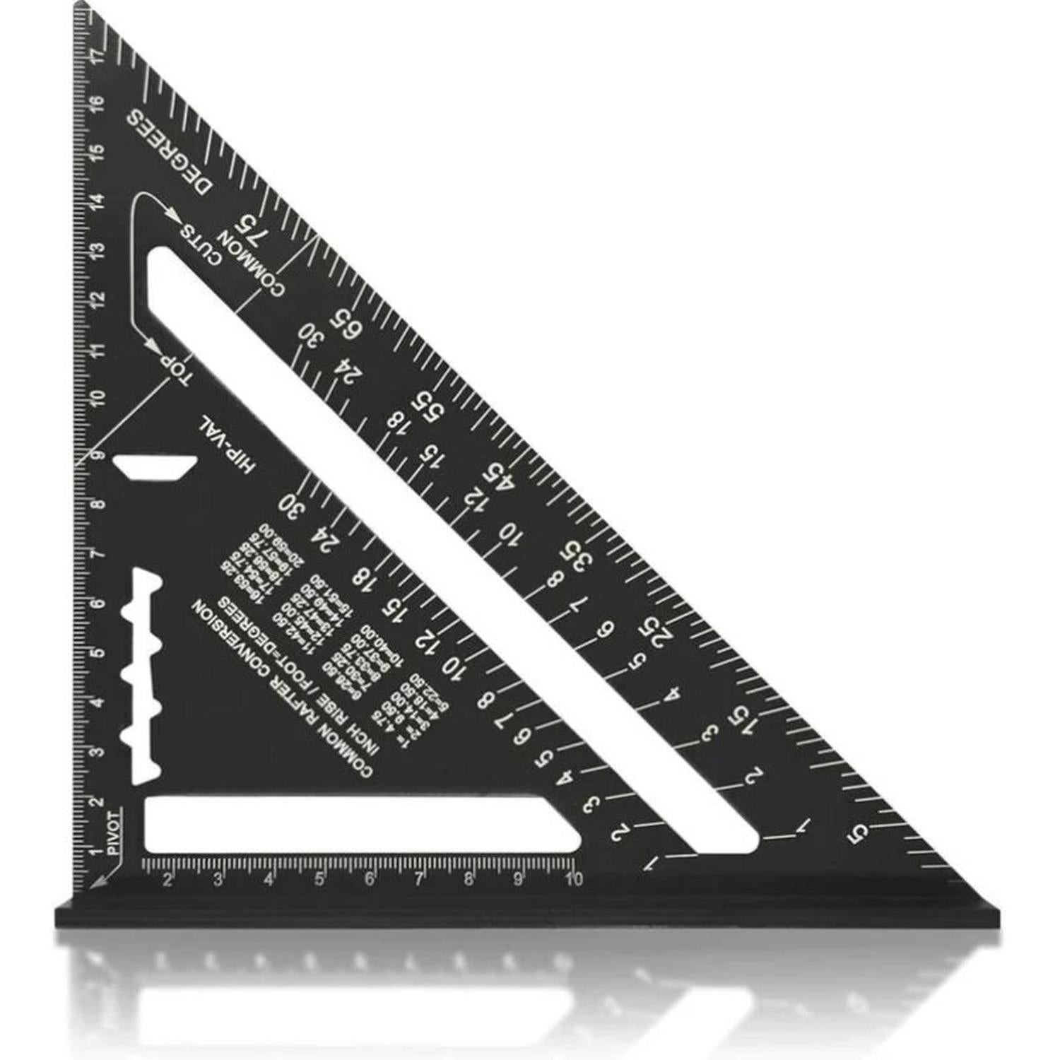 Équerre De Menuisier 180mm Et Règle D'angle Combinée 300mm – Outillage Aluminium Noir Industriel Neuf