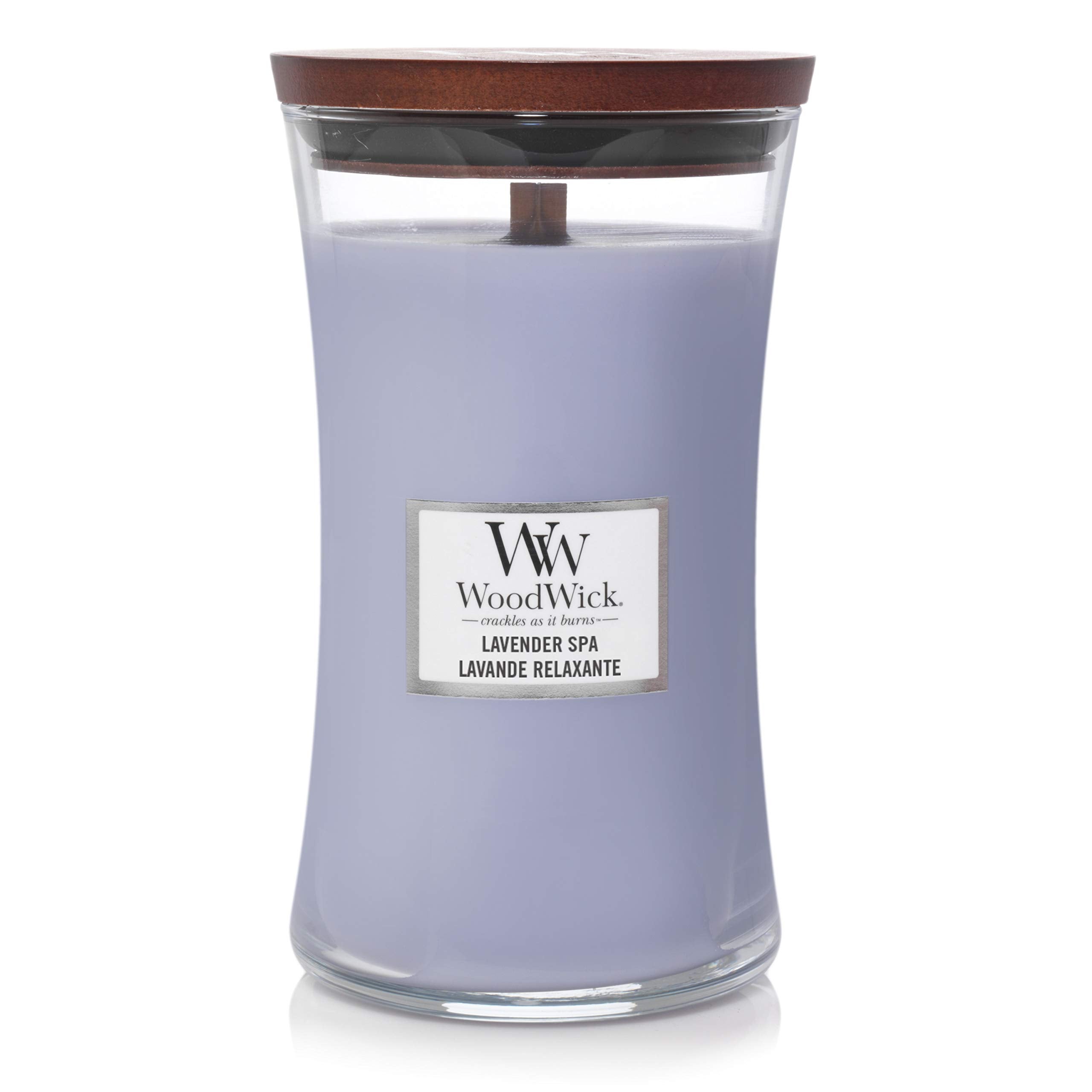 Candela WoodWick Con Stoppino Scoppiettante - Profumo Lavanda Spa | Fino A 130 Ore