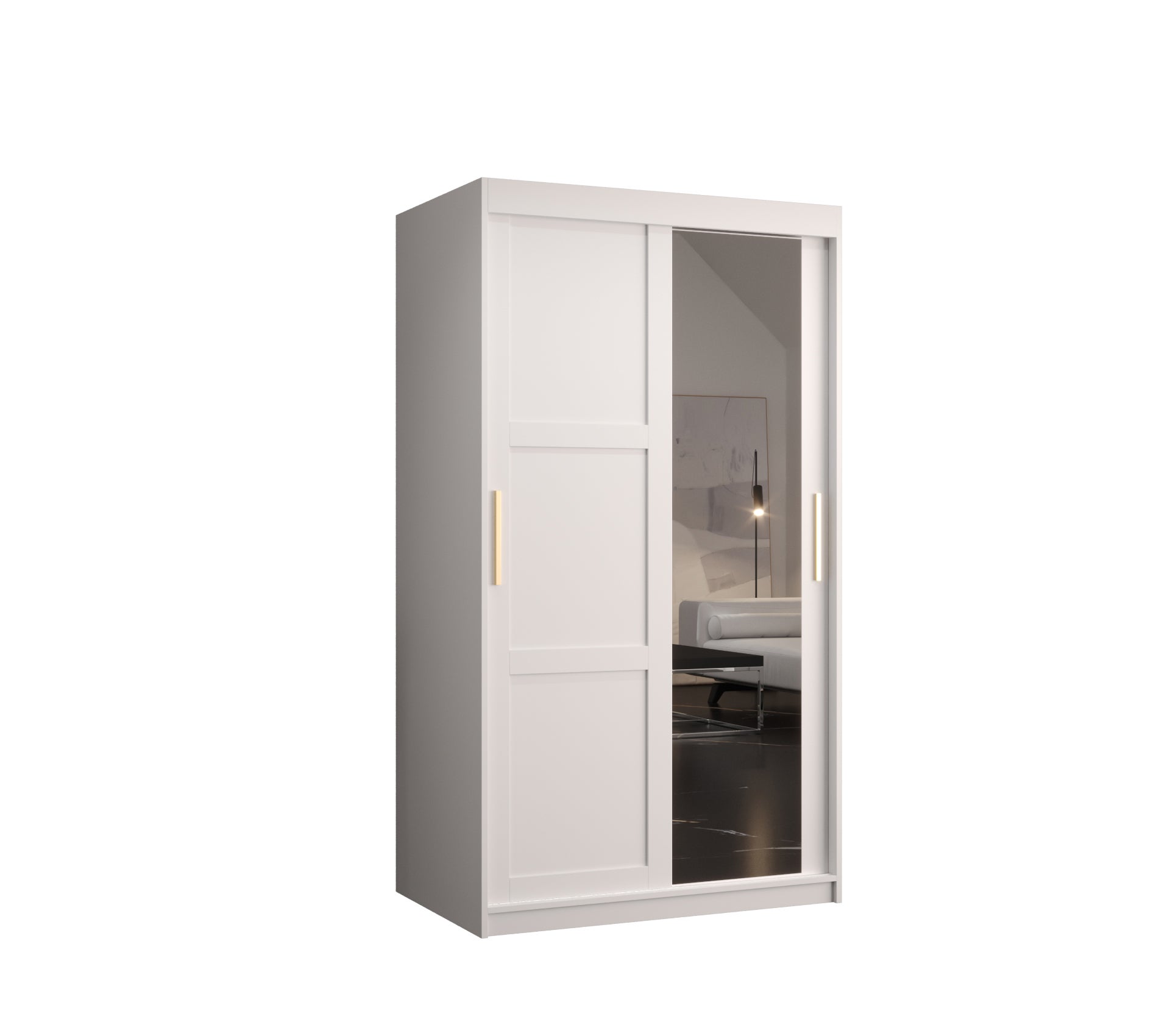 Szafa przesuwna garderoba RAMIRO 2 100 x 62 x 200 cm Biały - Abiks Meble